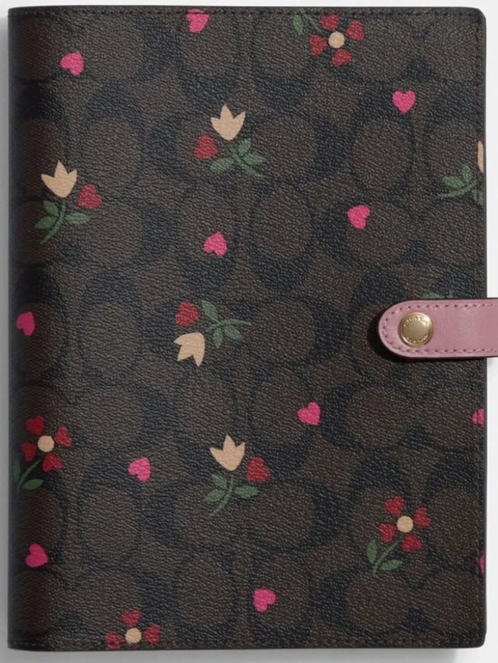 Coach LOVE Hearts Valentine’s Notebook Signature C Floral Petals Print C7852